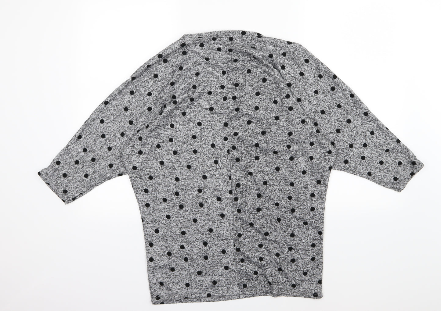 Dorothy Perkins Womens Grey Polka Dot Jersey Pullover Jumper Size 14