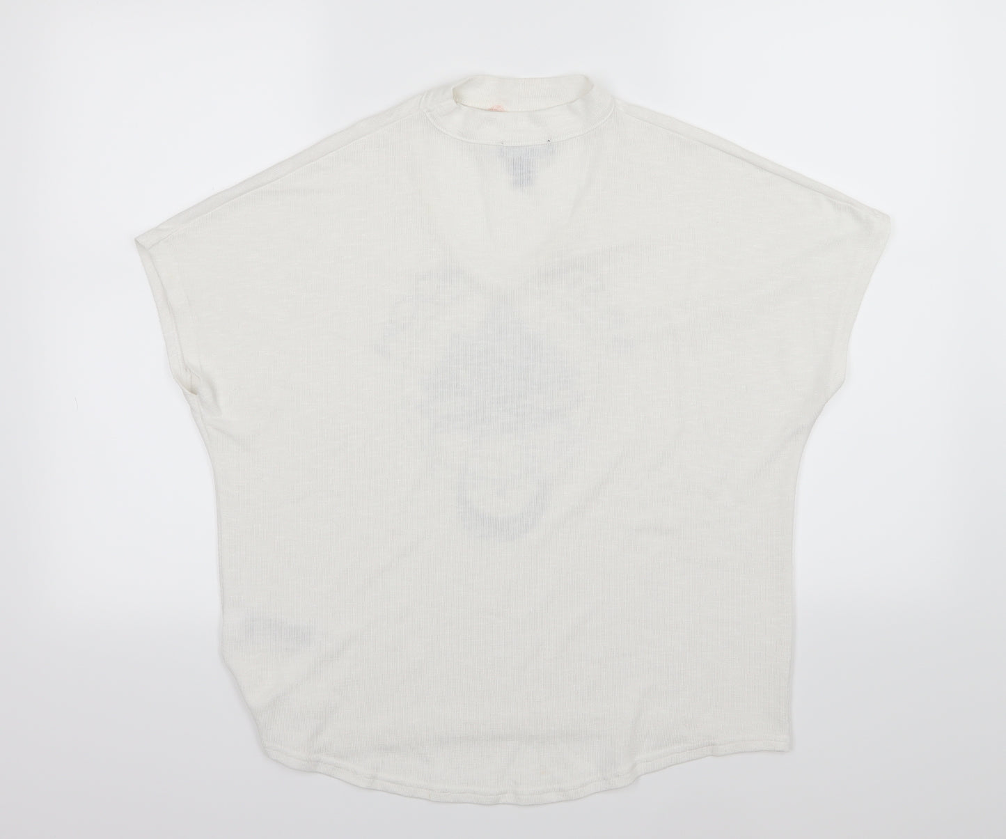 New Look Womens White  Knit Basic T-Shirt Size S