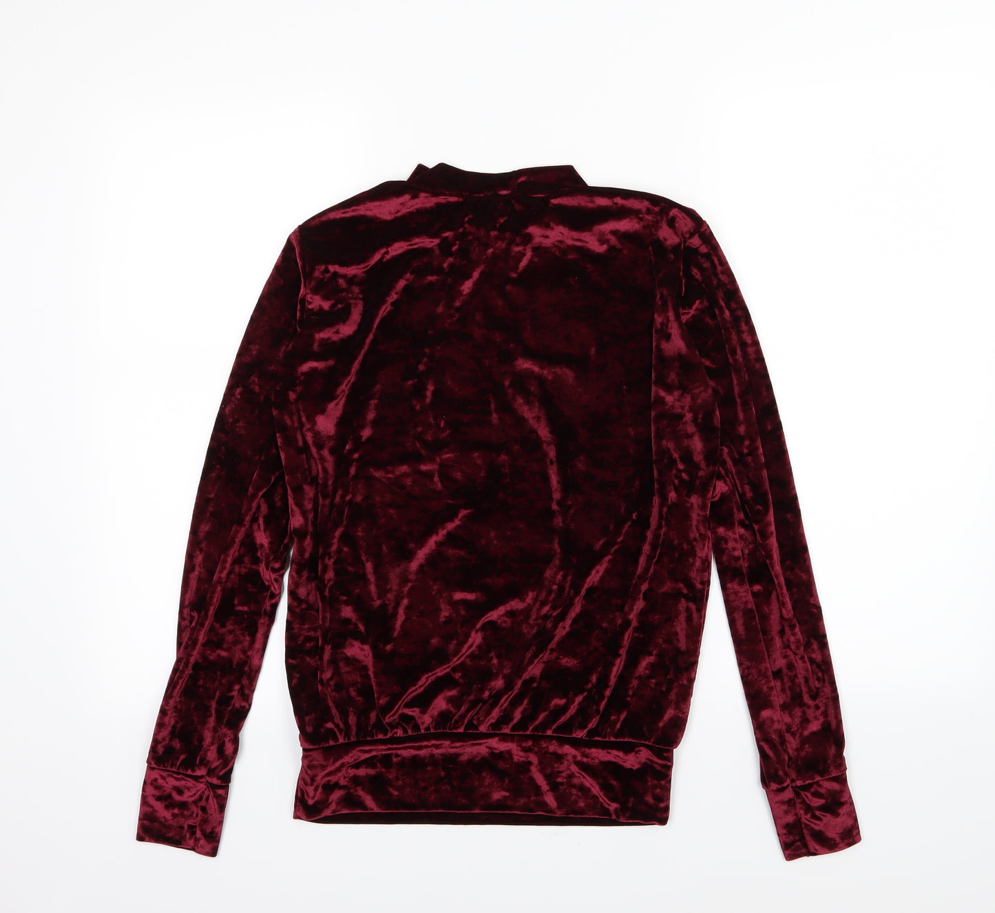 Signature Womens Purple  Velour Pullover Sweatshirt Size M  - Burgundy