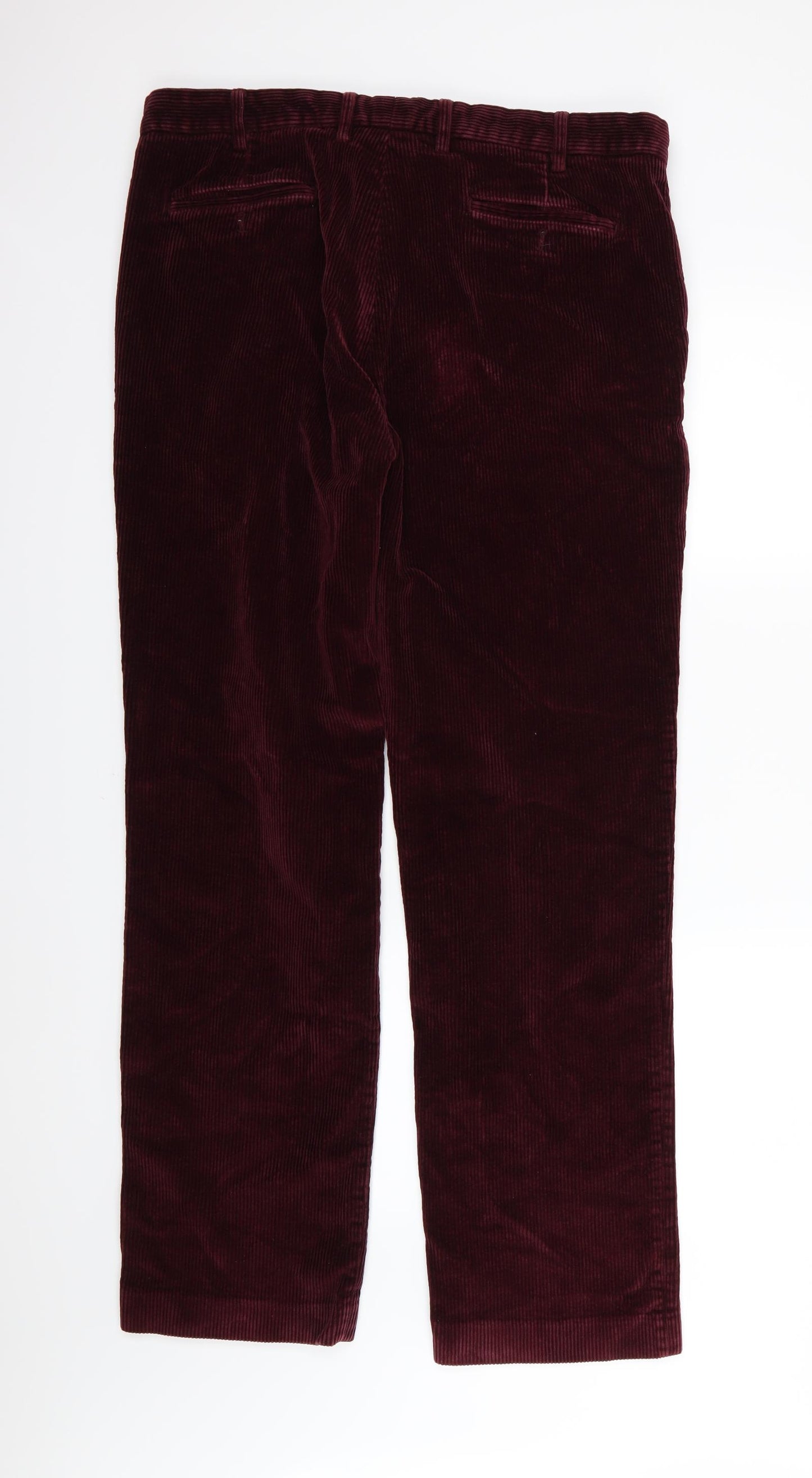 John Lewis Mens Purple  Corduroy Trousers  Size 38 L33 in - Burgundy