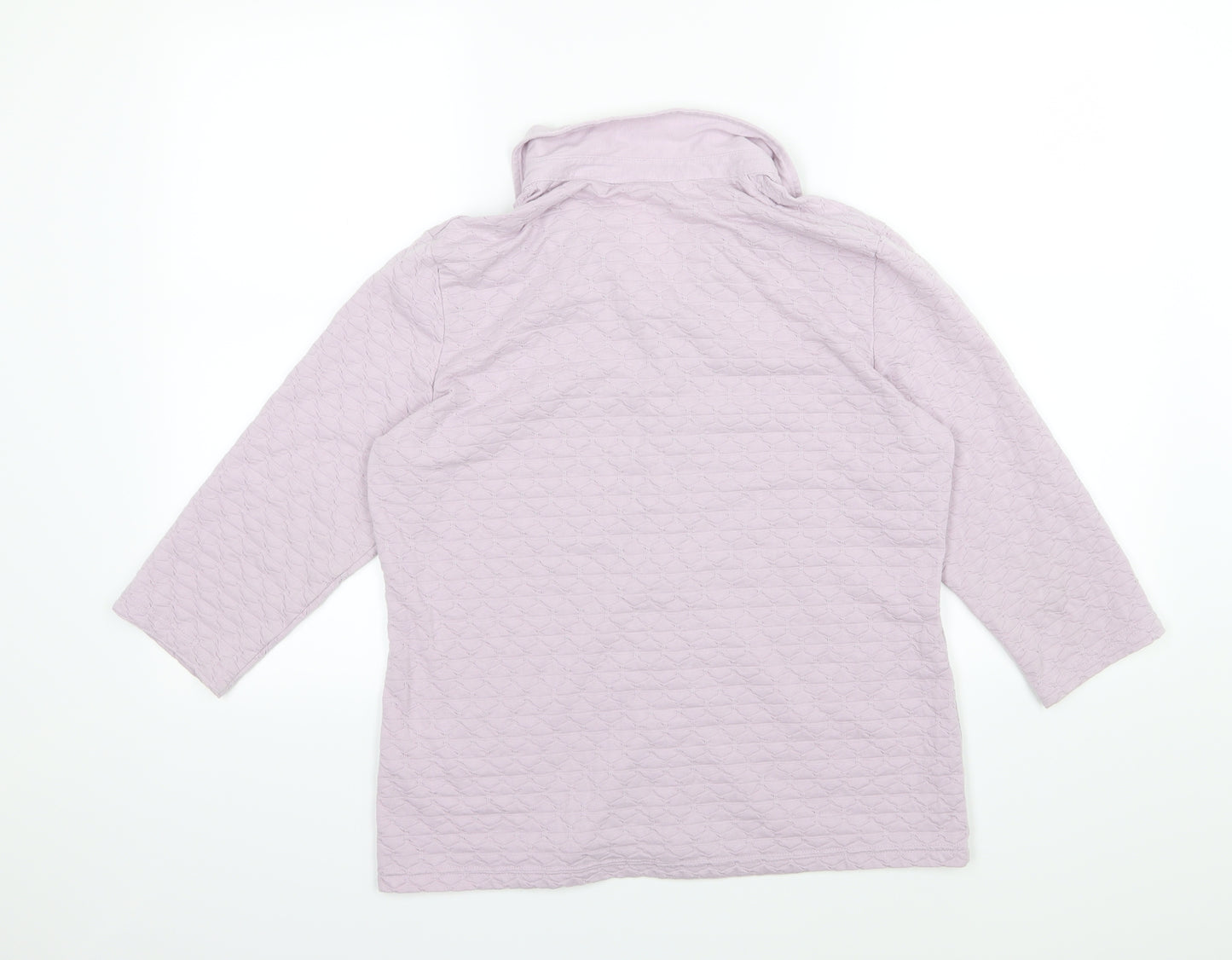Damart Womens Purple  Jersey Basic Button-Up Size 14