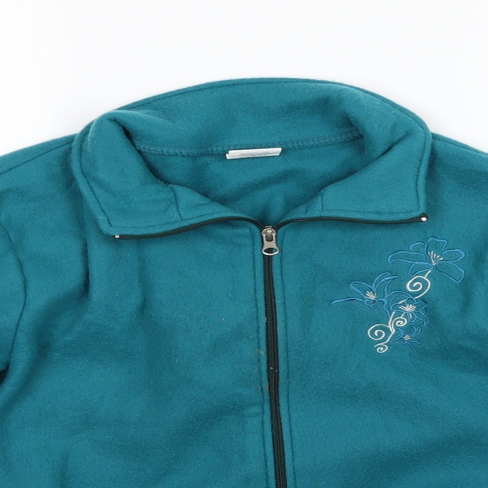 Anne De Lancay Womens Green  Fleece Jacket  Size M  - Teal