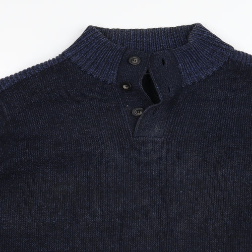 Maine New England Mens Blue  Knit Pullover Jumper Size 2XL