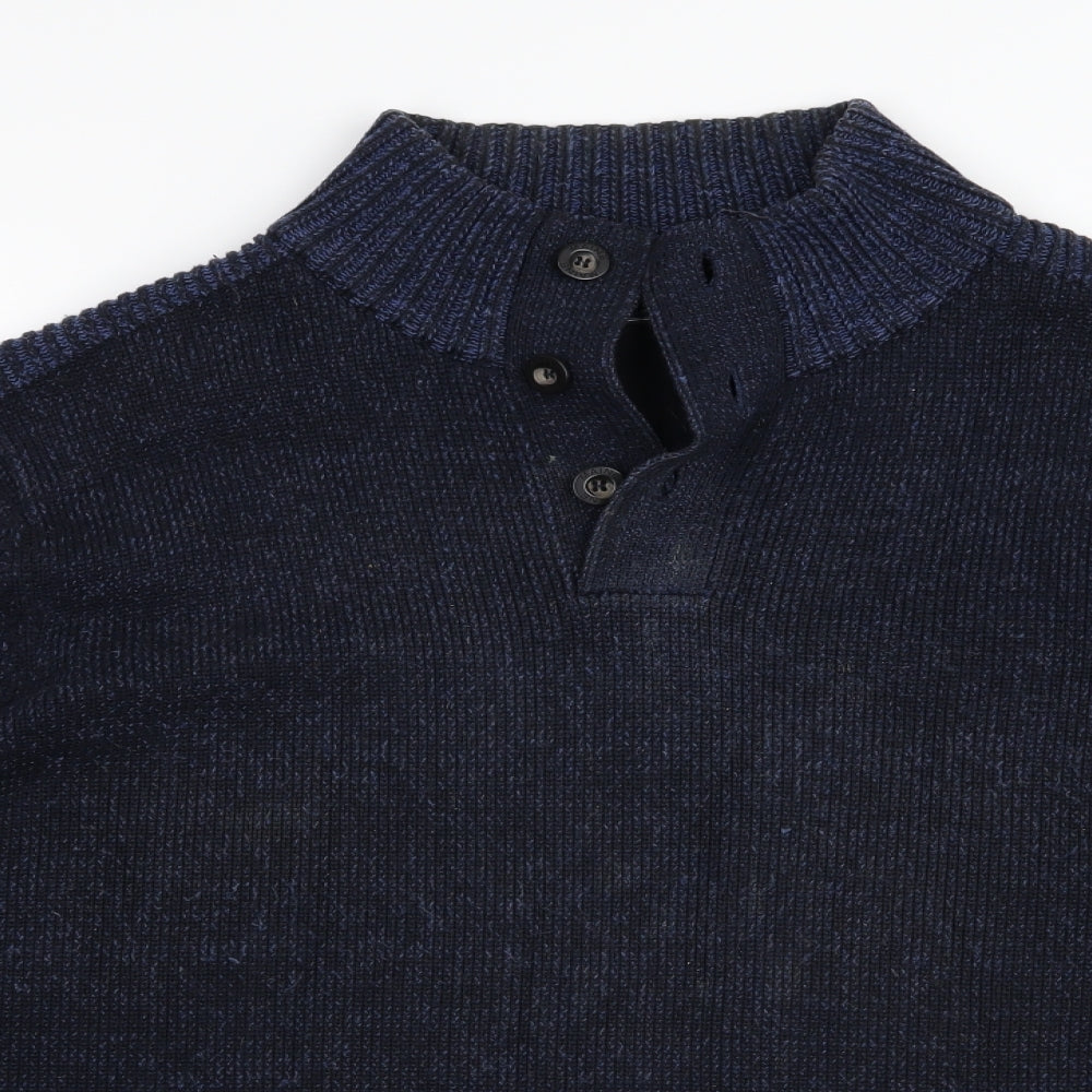 Maine New England Mens Blue  Knit Pullover Jumper Size 2XL