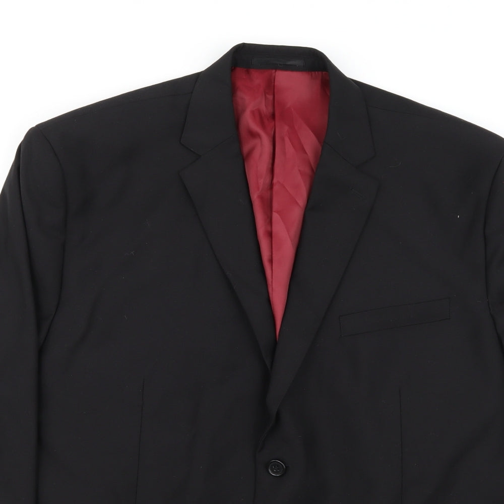 Charlton Gray  Mens Black  Rayon Jacket Suit Jacket Size 48
