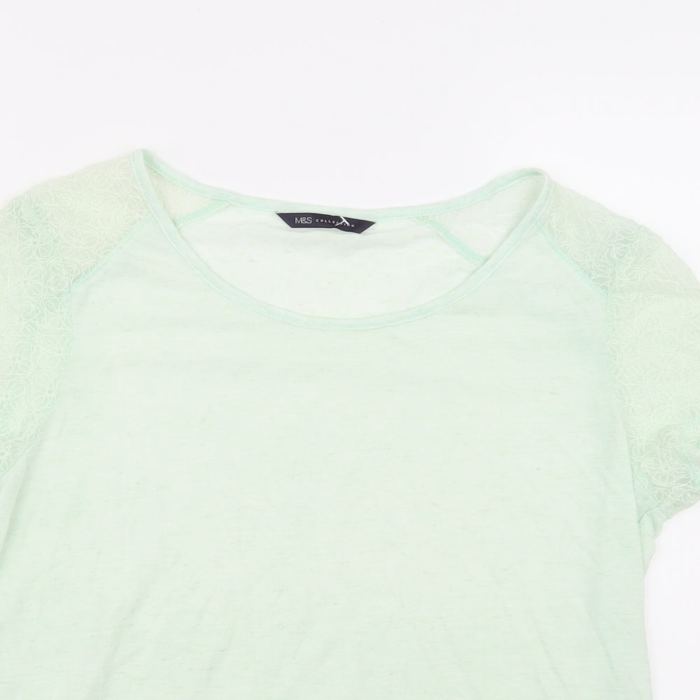 Marks and Spencer Womens Green   Basic T-Shirt Size 10