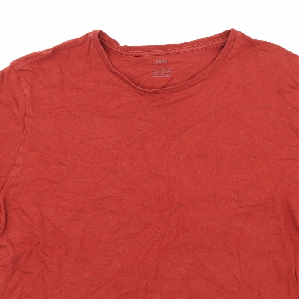 Marks and Spencer Mens Orange    T-Shirt Size L