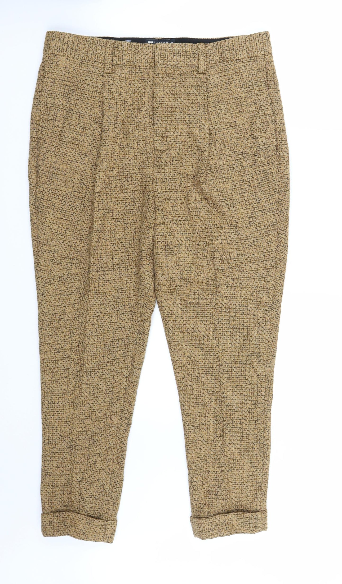 ASOS Womens Brown   Cropped Trousers Size 32 L32 in