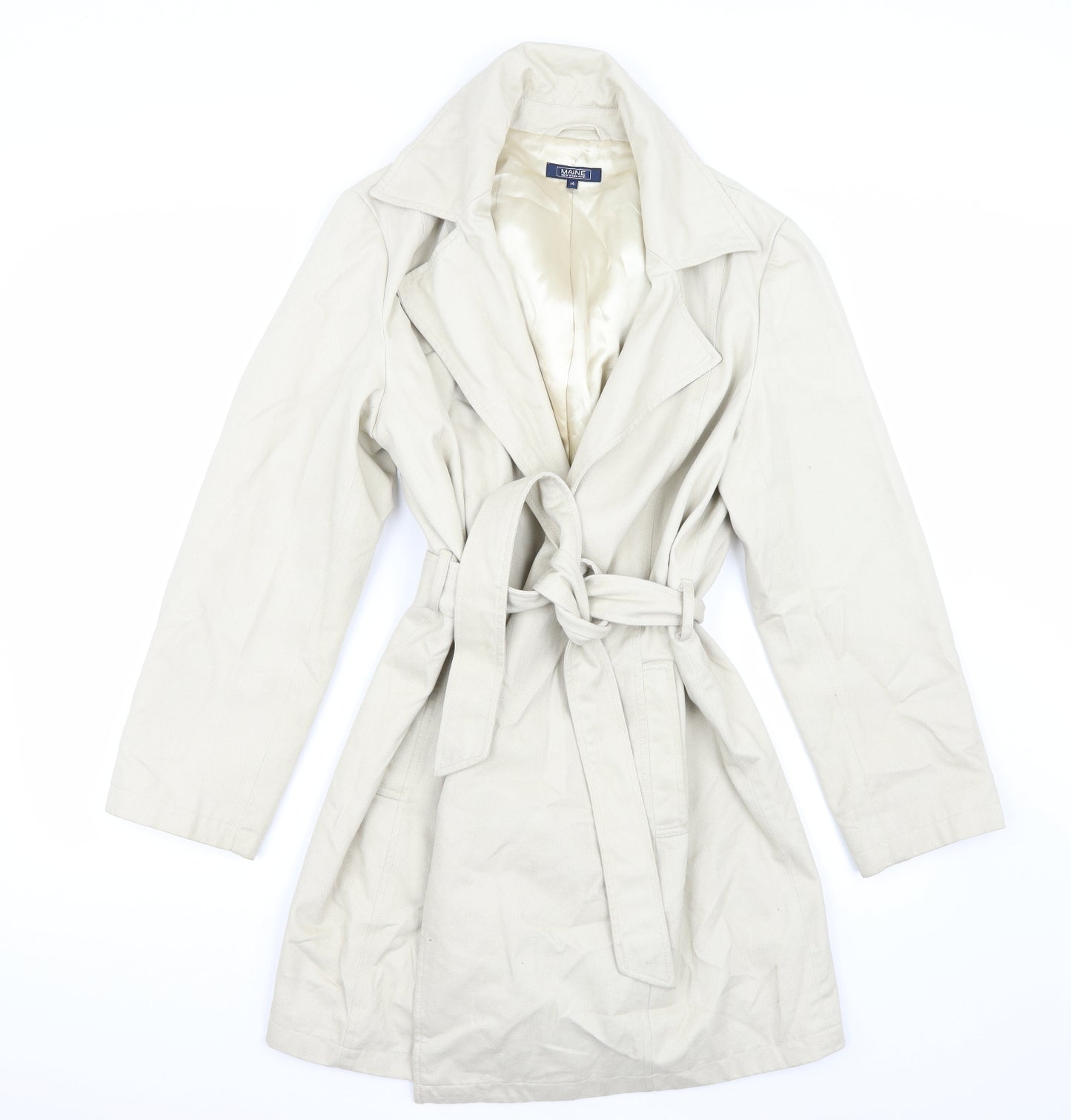 Maine Womens Beige   Jacket Coat Size 14