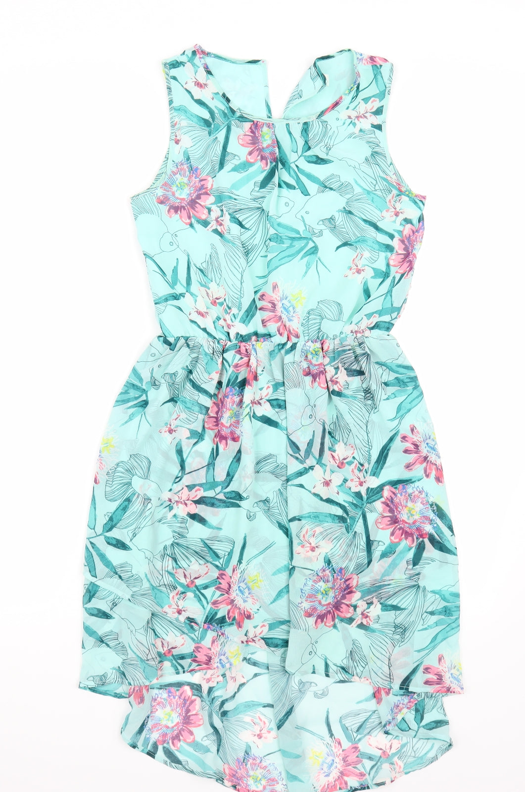 H&M Girls Green Floral  A-Line  Size 13 Years