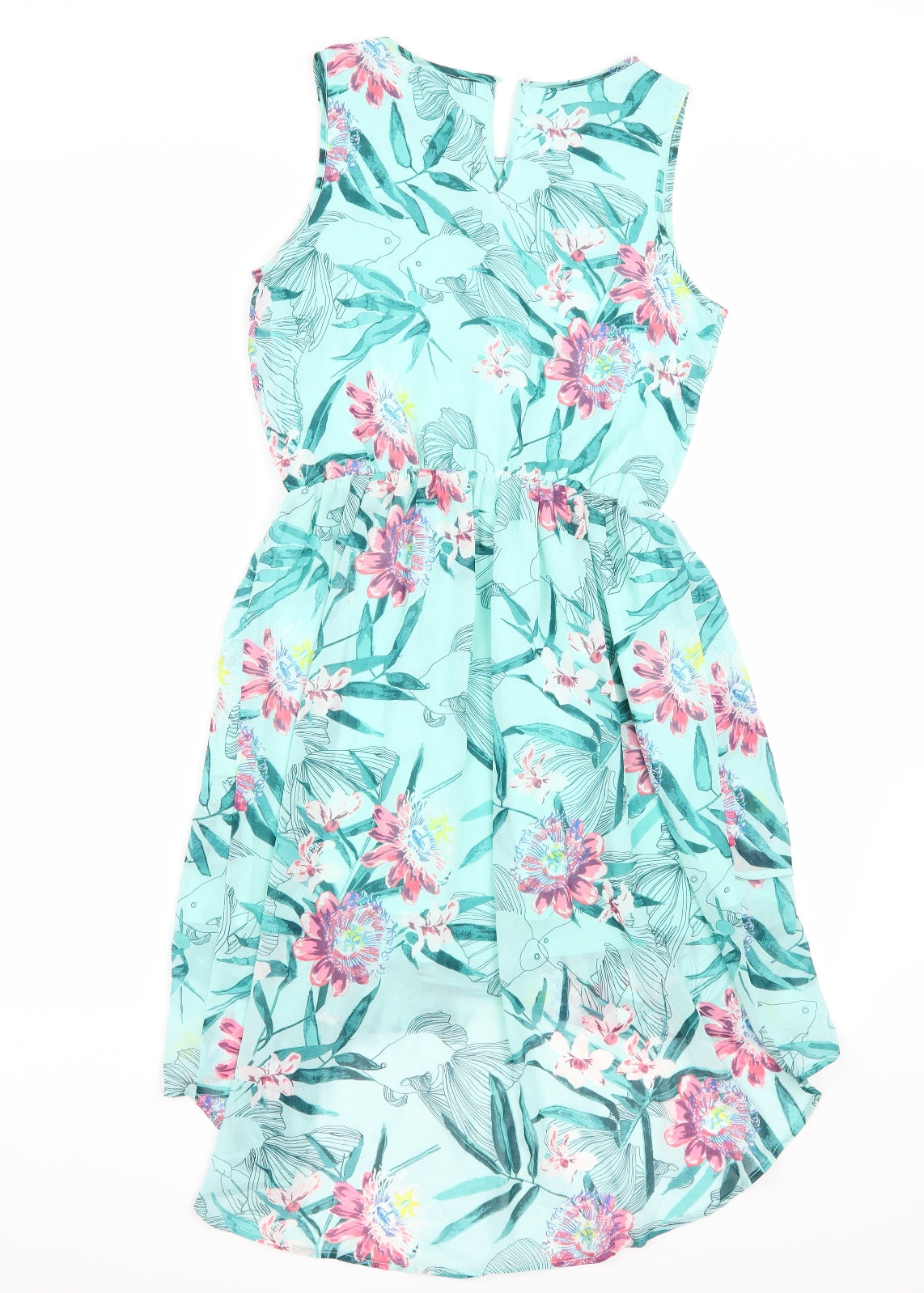 H&M Girls Green Floral  A-Line  Size 13 Years