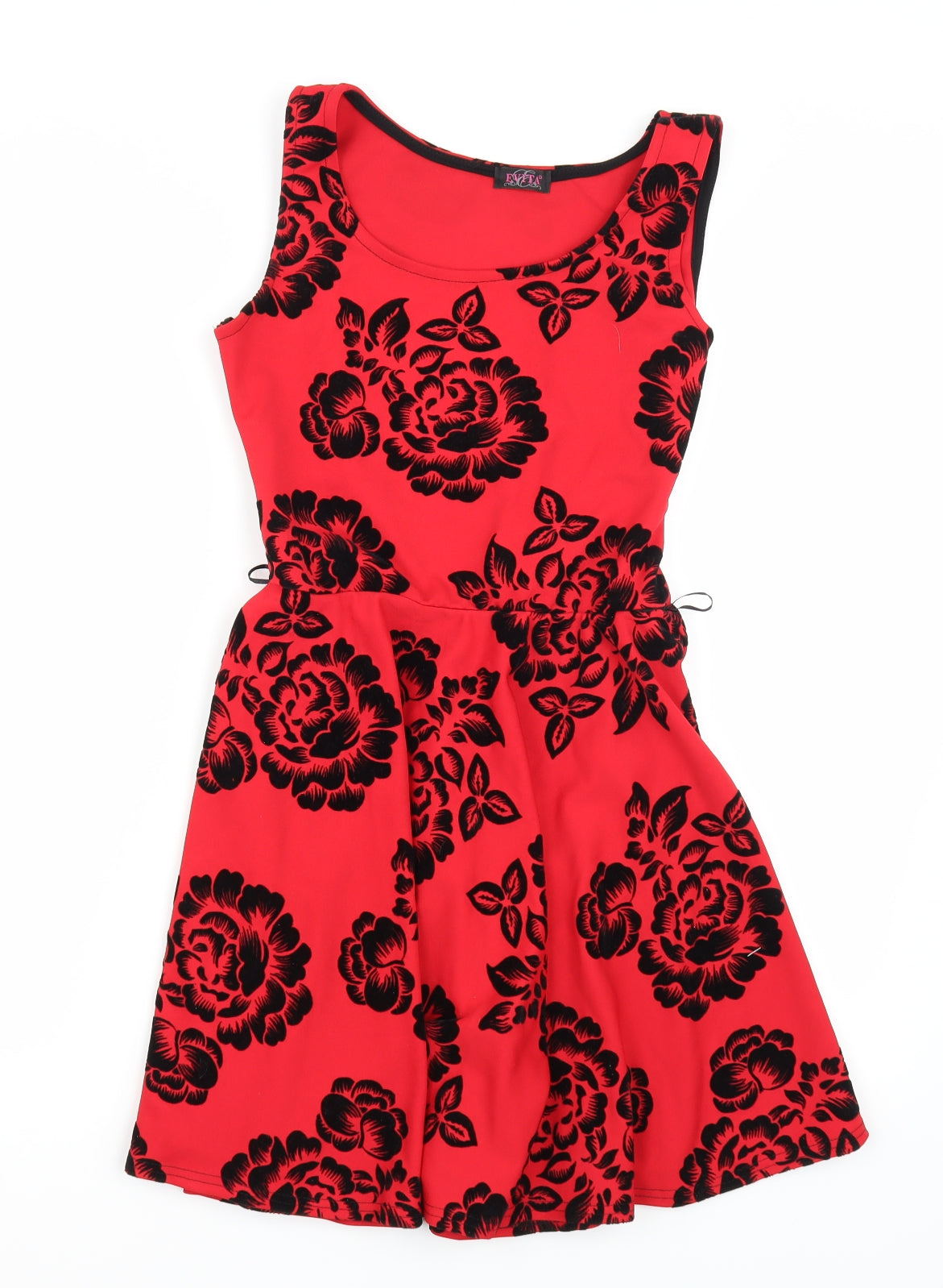 Evita Womens Red Floral  A-Line  Size 10