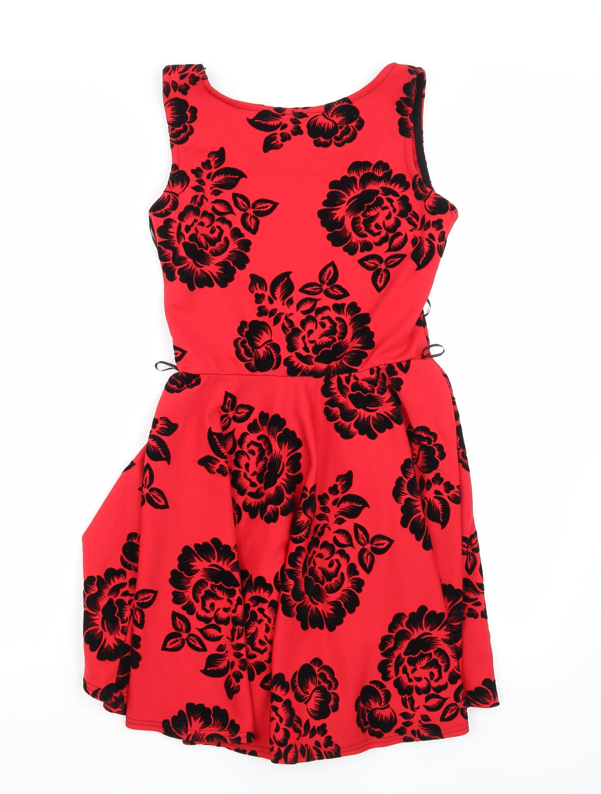 Evita Womens Red Floral  A-Line  Size 10