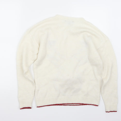 Primark Womens White   Pullover Jumper Size S