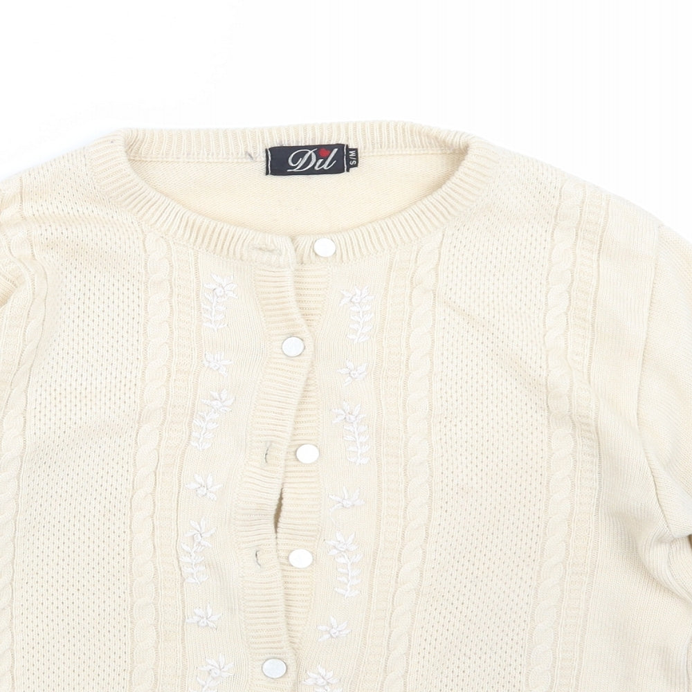 Dul Womens Beige   Cardigan Jumper Size M