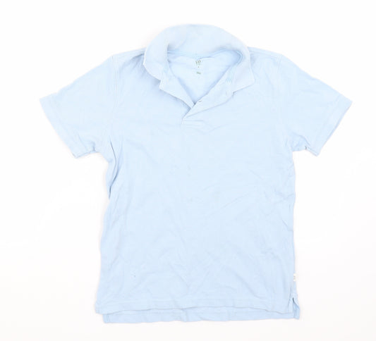 Front view of Gap boys’ blue basic polo, size M