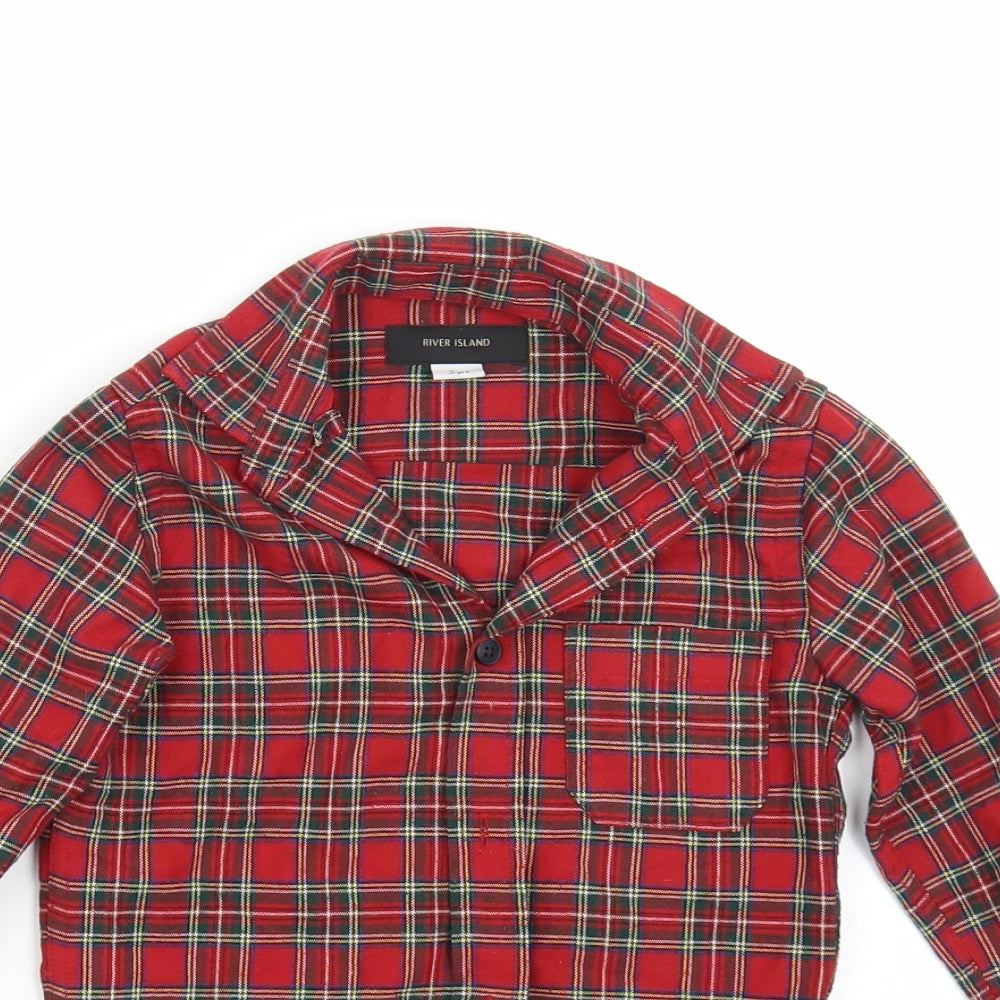 Riverisland Boys Red Check  Basic Button-Up Size 3 Years