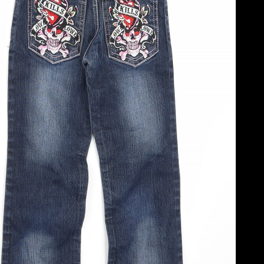 Ed Hardy Girls Blue   Straight Jeans Size 3-4 Years