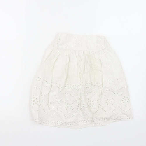 Zara Girls White   A-Line Skirt Size 5 Years