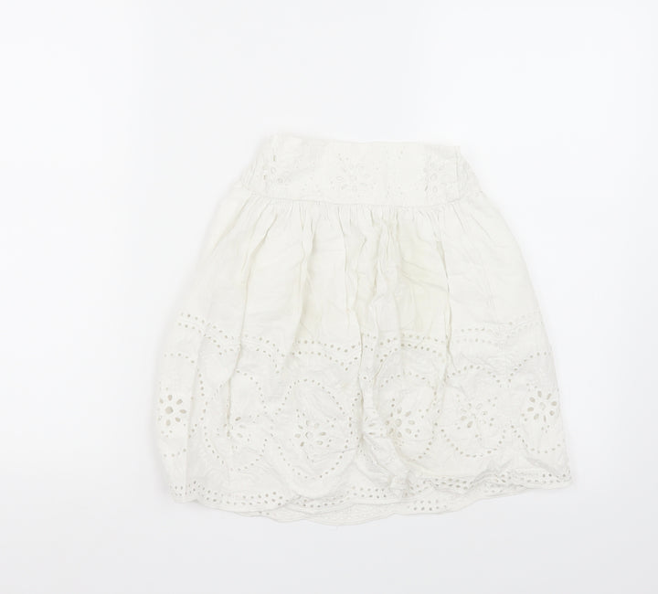 Zara Girls White   A-Line Skirt Size 5 Years
