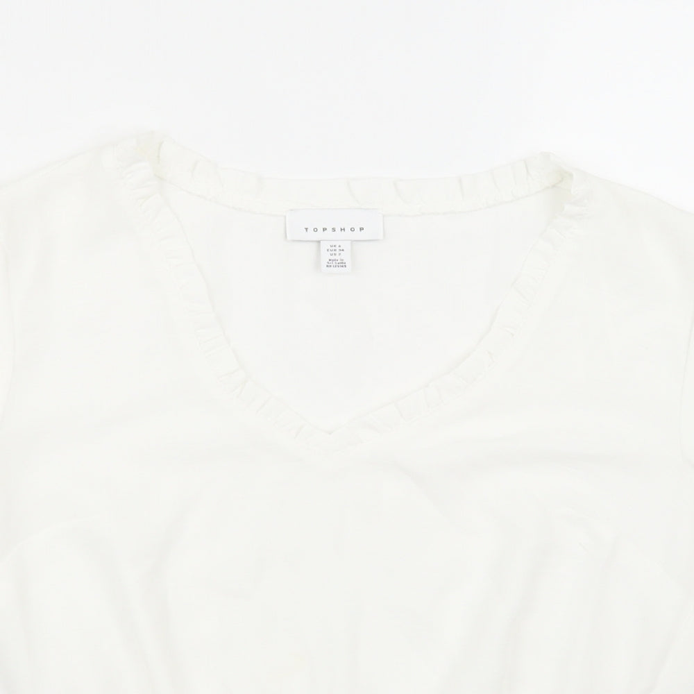 Topshop Womens White   Basic T-Shirt Size 6