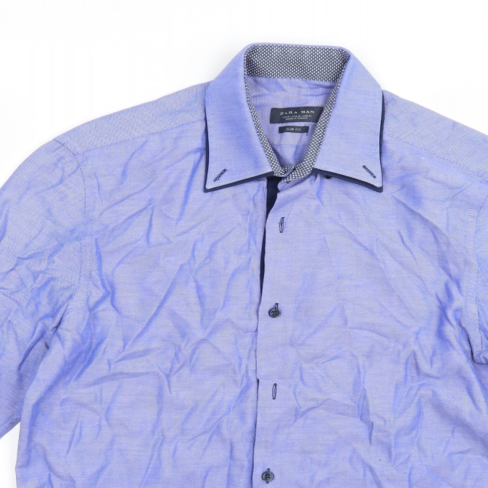 Zara Mens Blue    Button-Up Size M