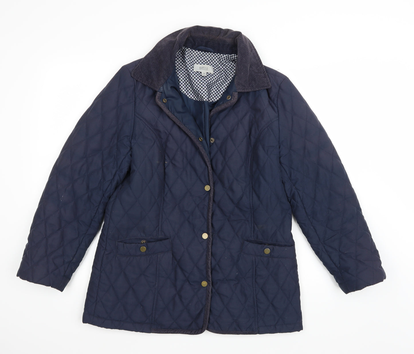 Marks and Spencer Womens Blue  Rayon Jacket Coat Size 10