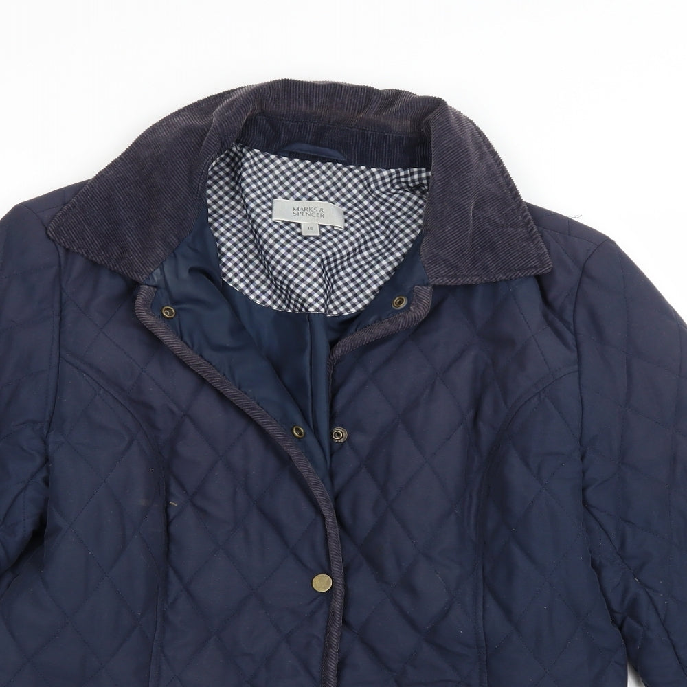 Marks and Spencer Womens Blue  Rayon Jacket Coat Size 10