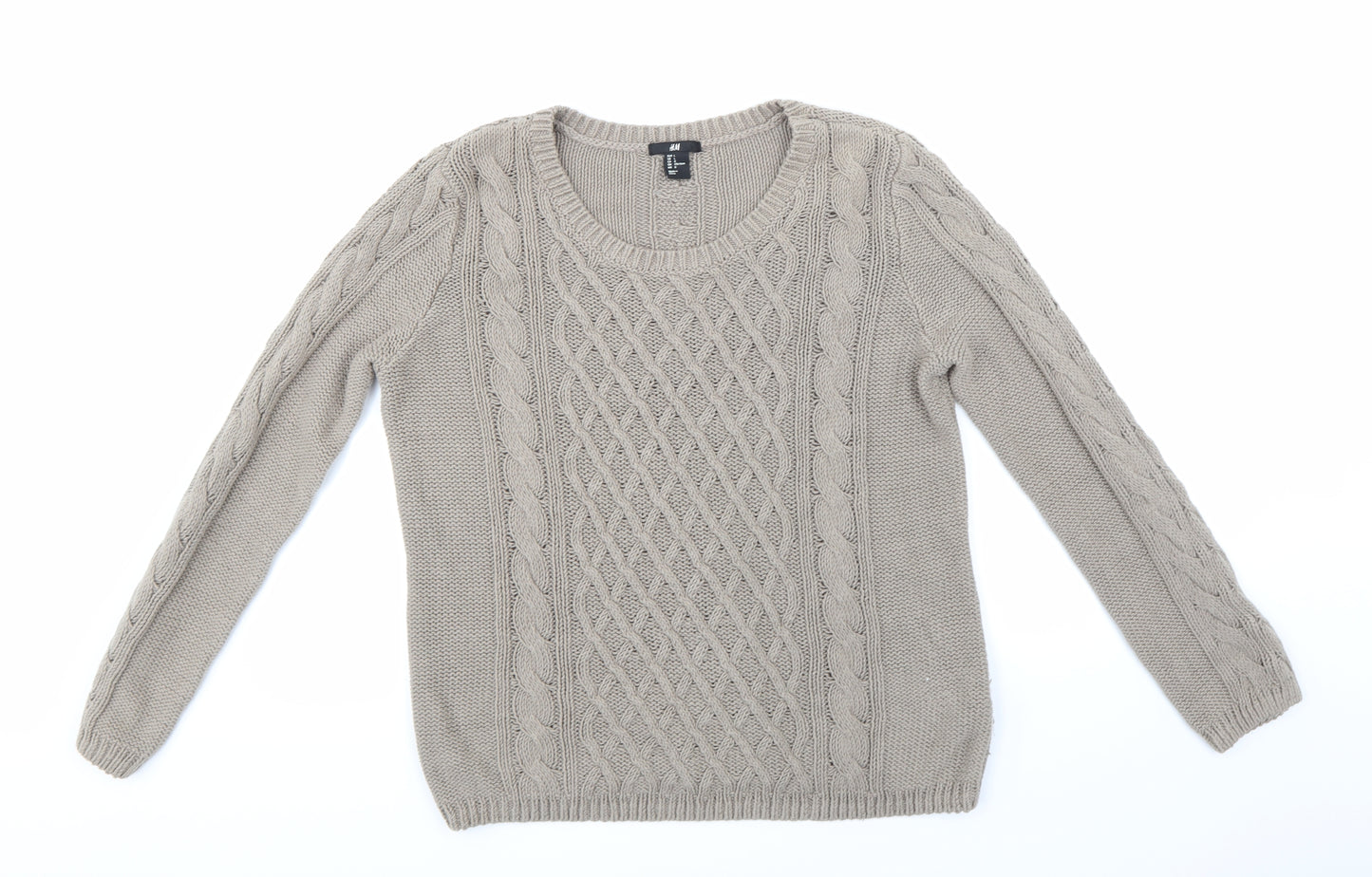 H&M Womens Brown  Knit Pullover Jumper Size L