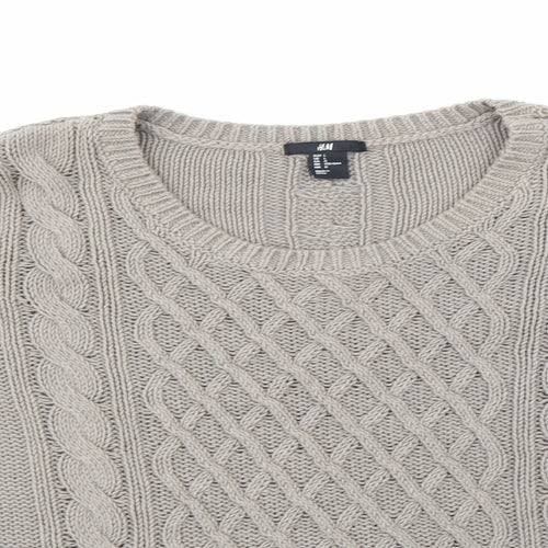 H&M Womens Brown  Knit Pullover Jumper Size L