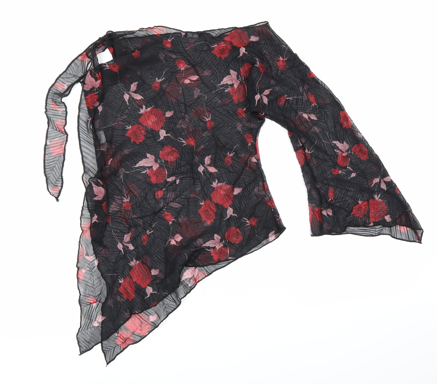 Evita Womens Black Floral  Basic Blouse Size M