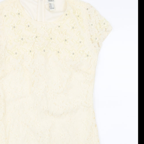 FOREVER 21 Womens Beige  Lace A-Line  Size M