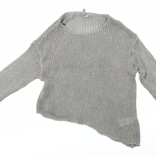 H&M Womens Grey  Knit Pullover Jumper Size M