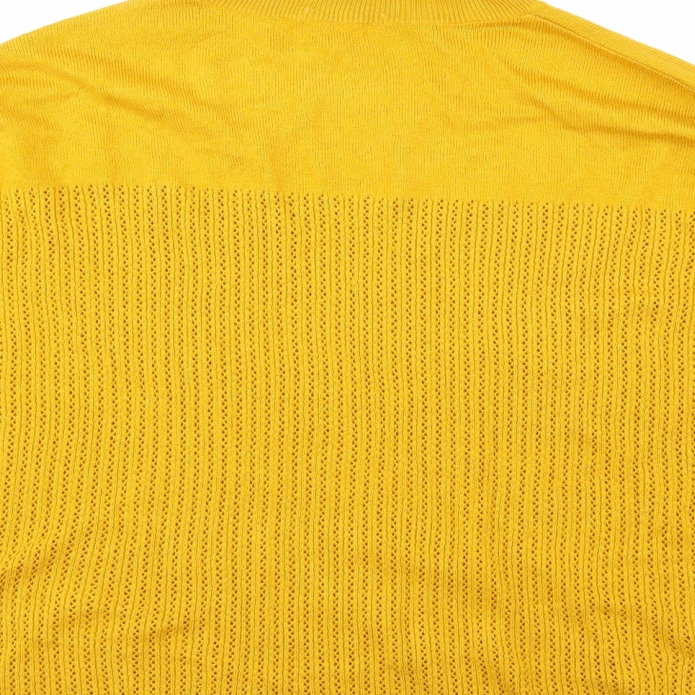 TU Womens Yellow  Knit Pullover Jumper Size 16