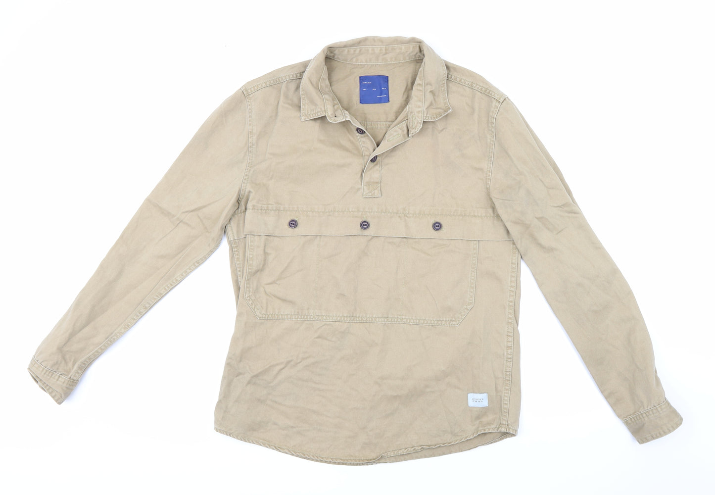 Zara Mens Beige    Button-Up Size M