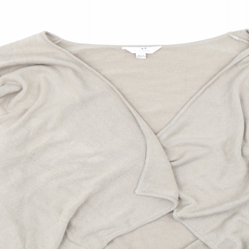 Julipa Womens Beige  Knit Cardigan Jumper Size 24