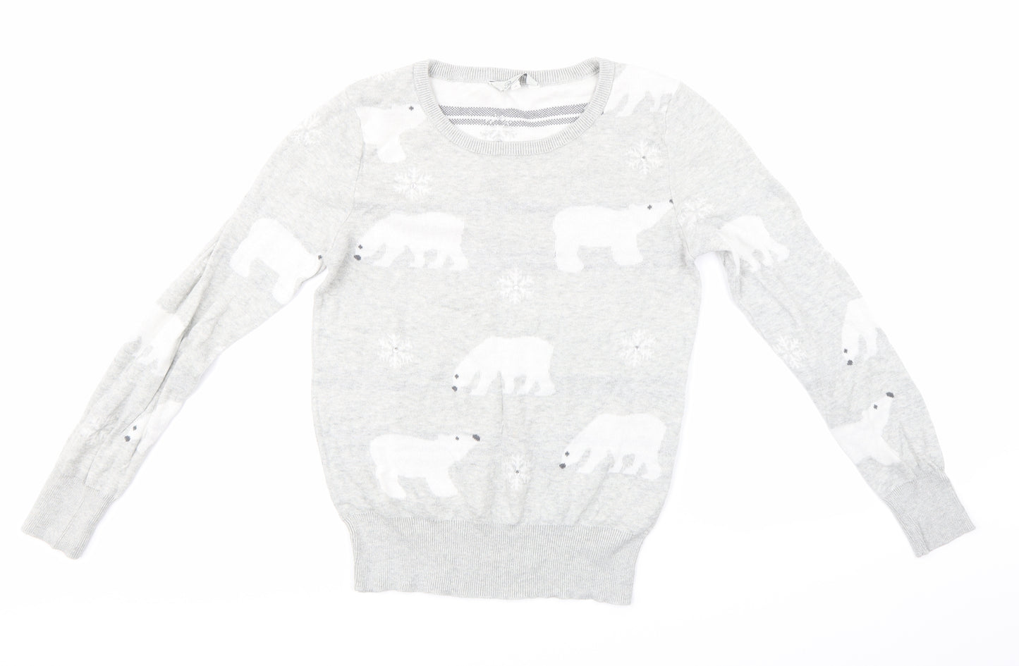 Peacocks Womens Grey  Knit Pullover Jumper Size 10