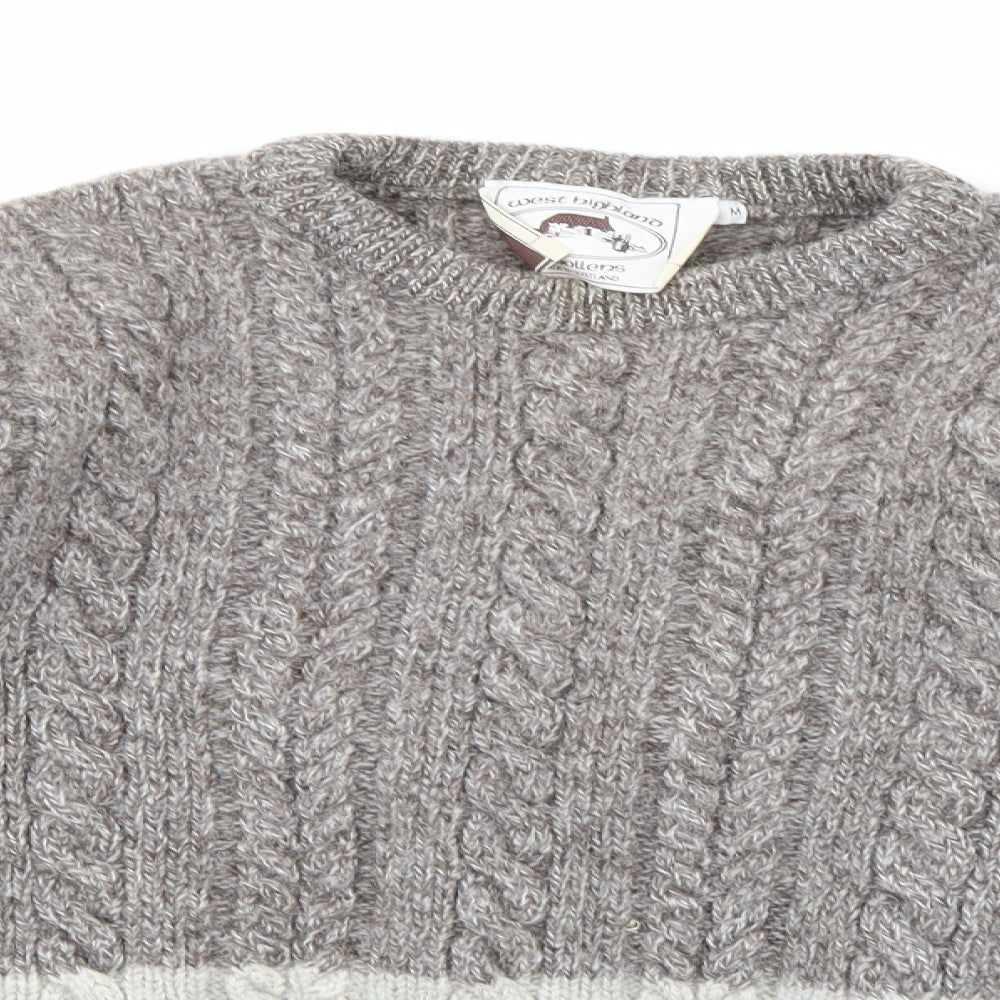 West Highland Woolens Mens Brown  Knit Pullover Jumper Size M