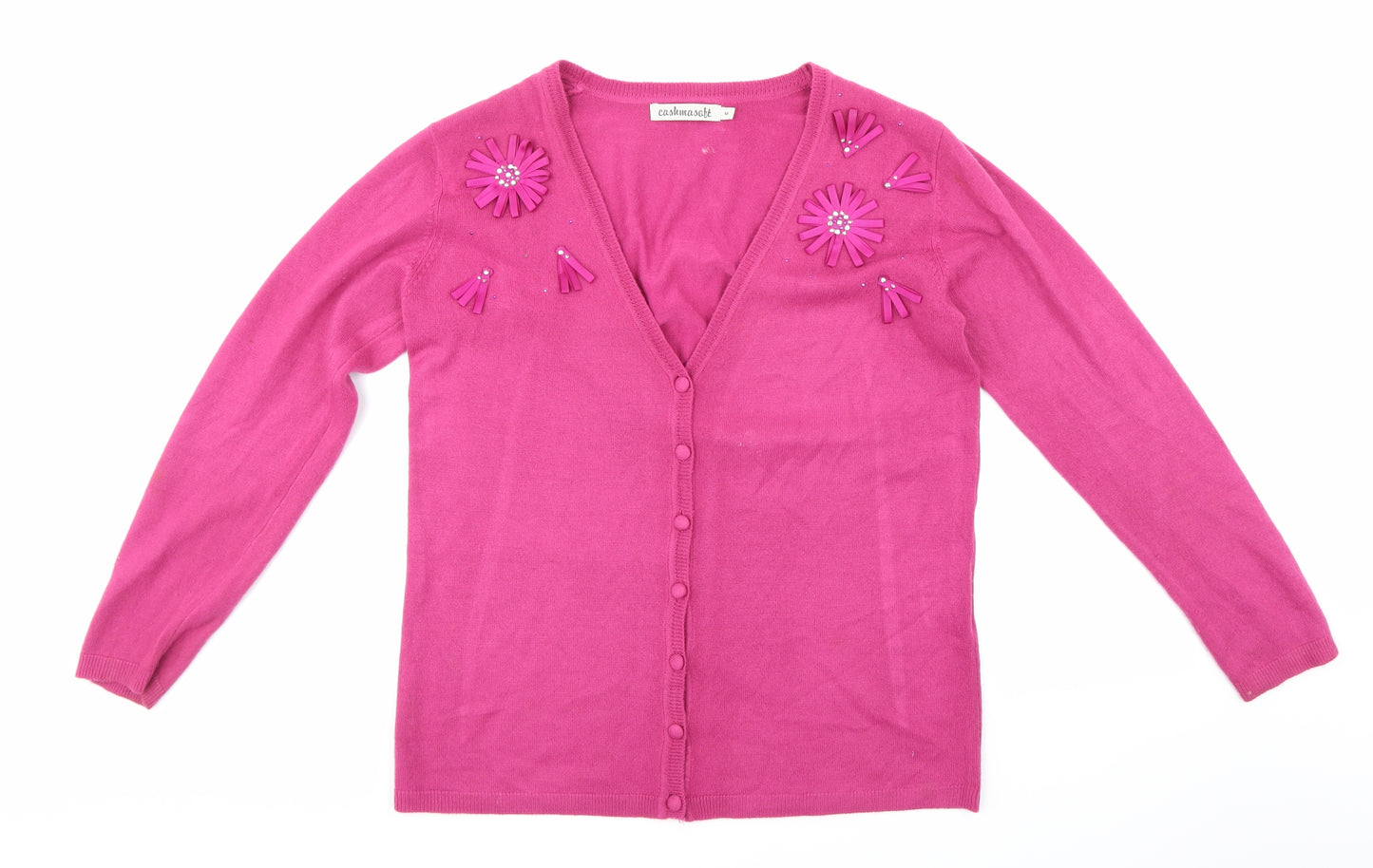 Cashmasoft Womens Purple  Knit Cardigan Jumper Size M