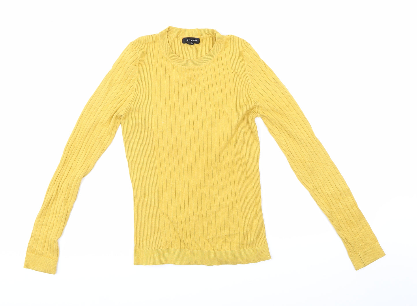New Look Womens Yellow  Knit Pullover Jumper Size 14