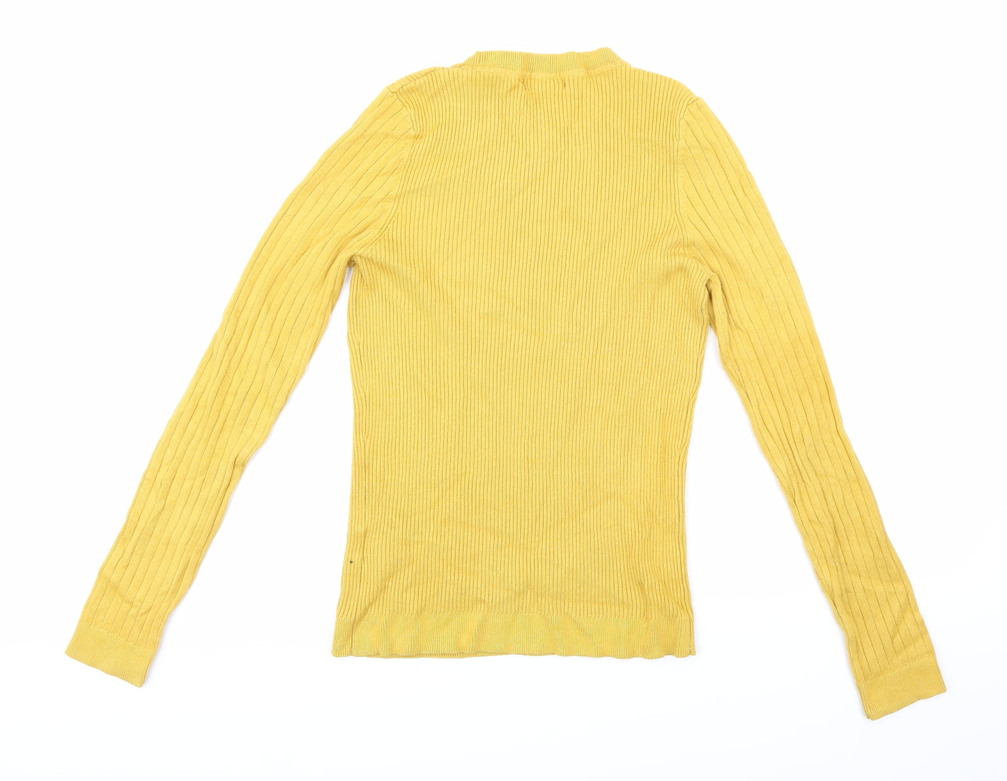 New Look Womens Yellow  Knit Pullover Jumper Size 14