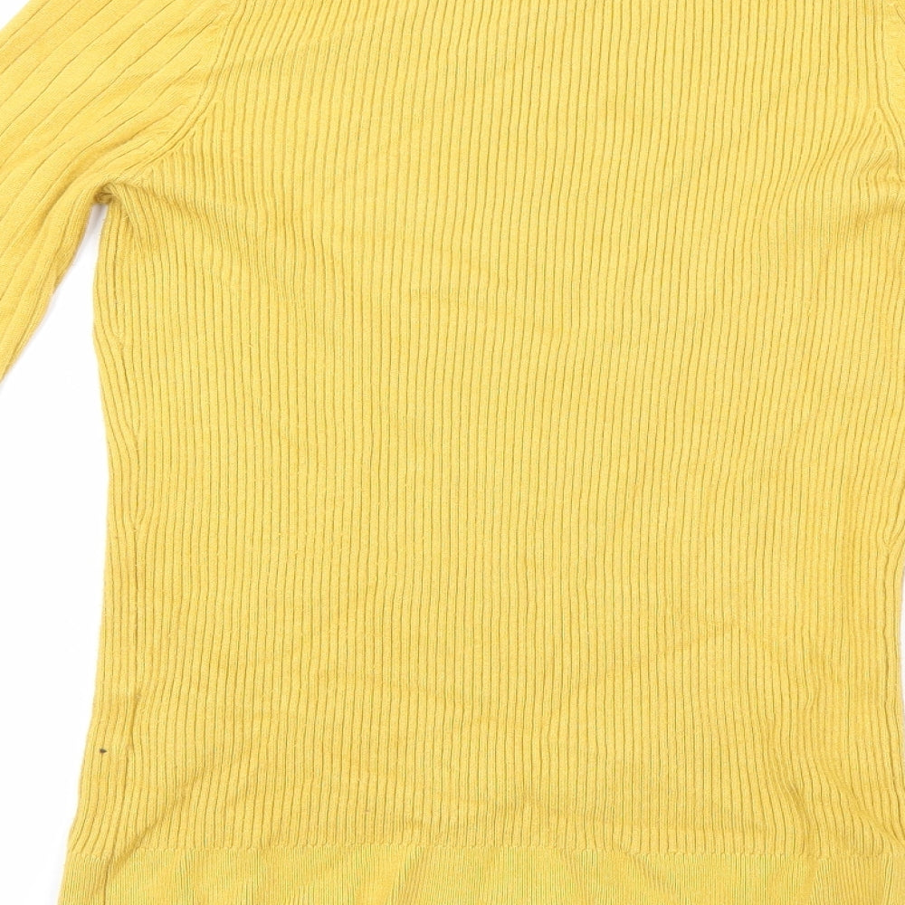 New Look Womens Yellow  Knit Pullover Jumper Size 14