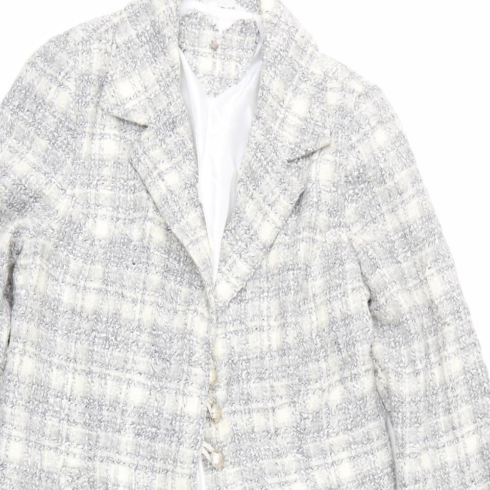 Preworn Womens Grey Check  Jacket Coat Size XL