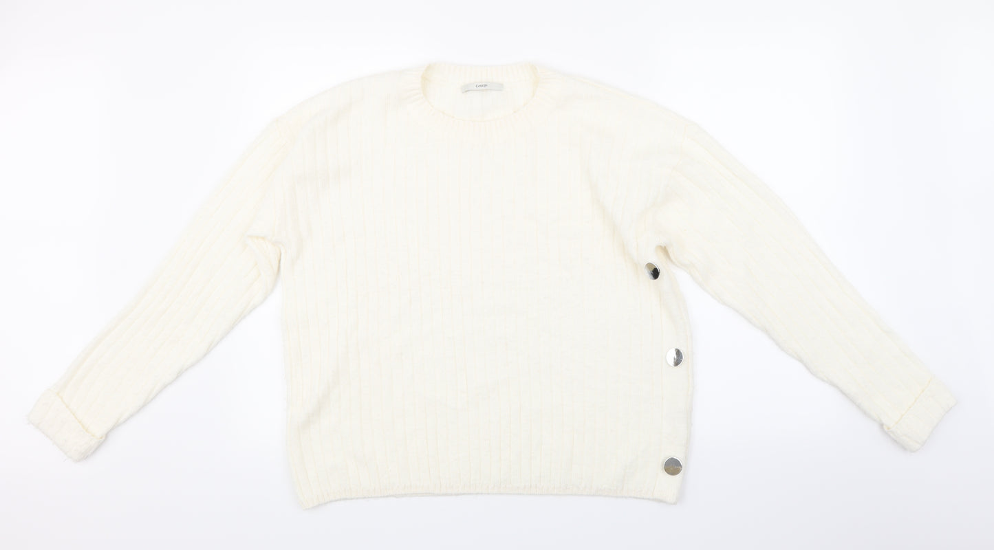 George Womens Beige  Knit Pullover Jumper Size L