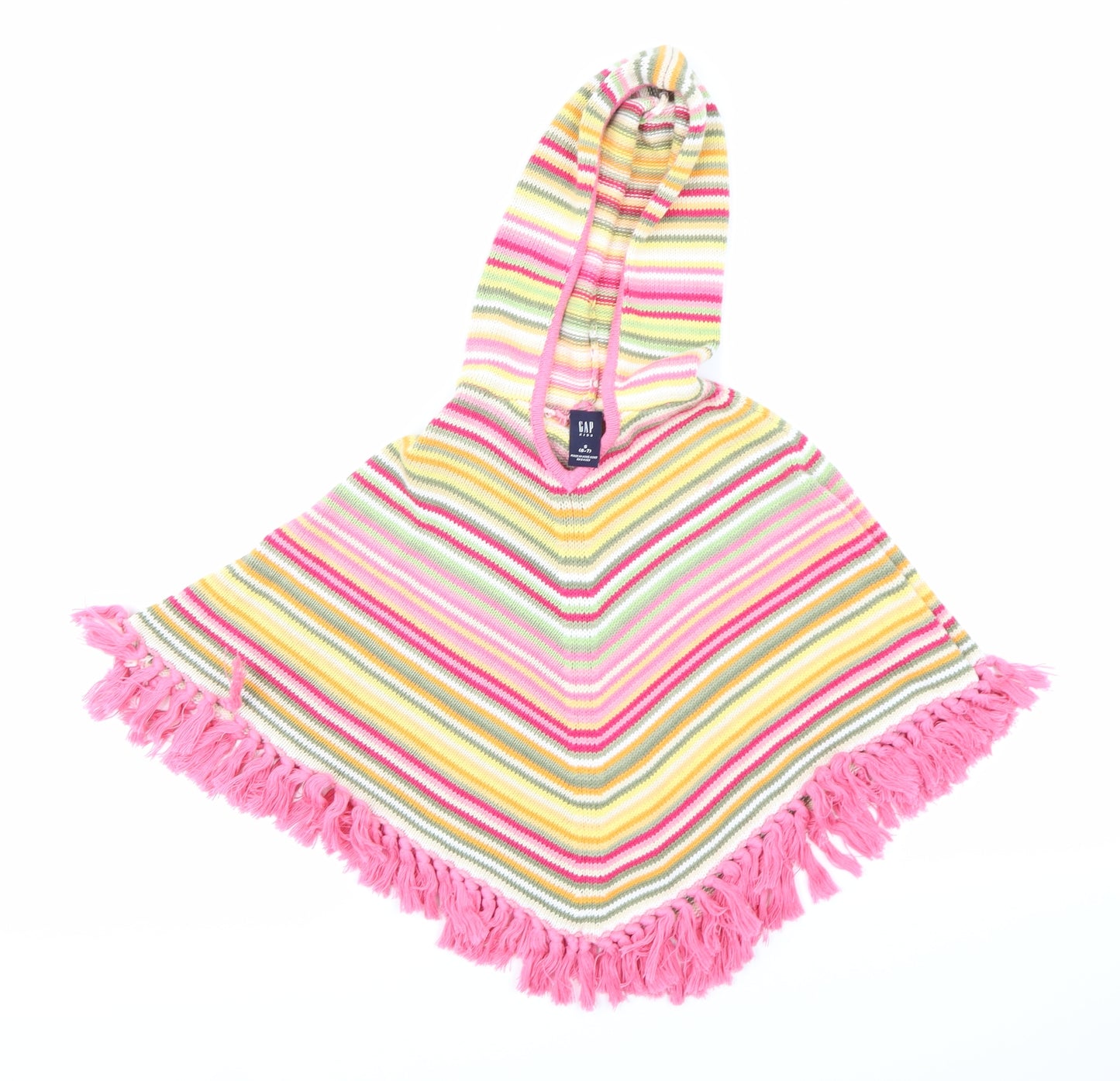 Gap Girls Multicoloured Striped Knit Pullover Jumper Size 6-7 Years