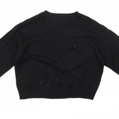 H&M Womens Black  Knit Pullover Jumper Size S