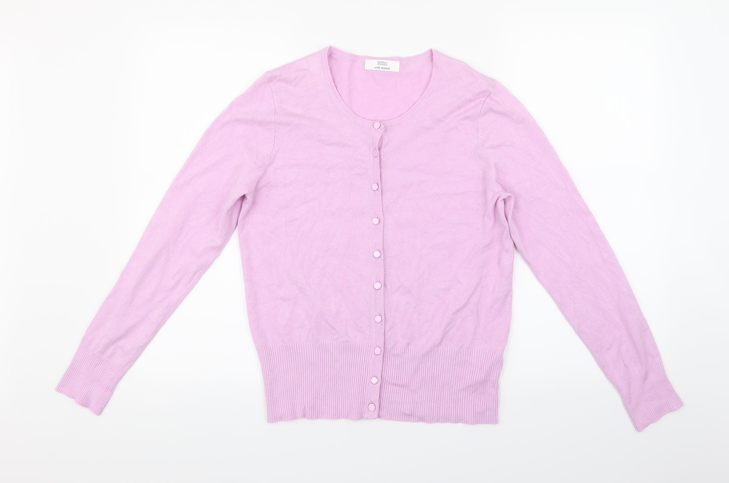 Marks and Spencer Womens Purple  Knit Cardigan Jumper Size 12