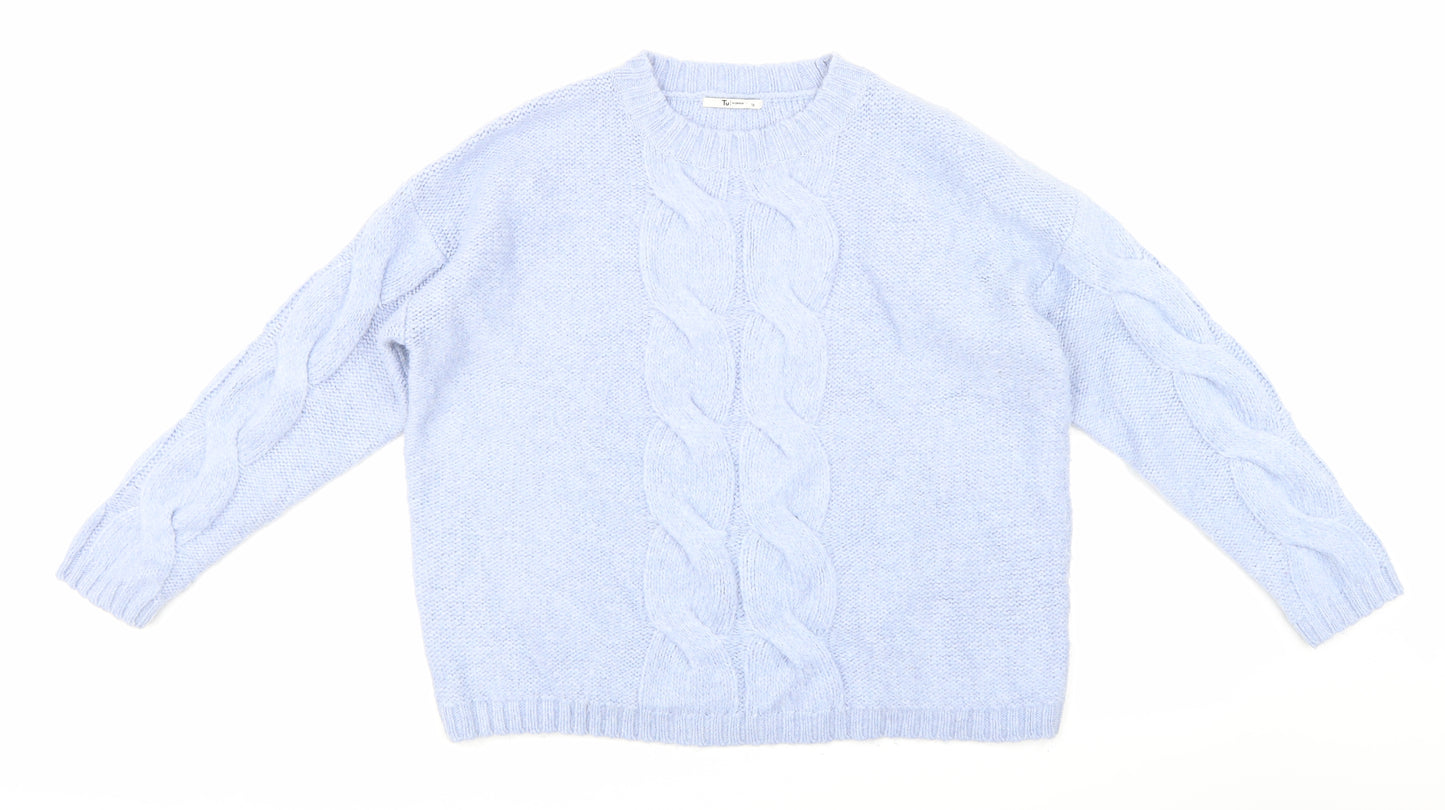 TU Womens Blue  Knit Pullover Jumper Size 18