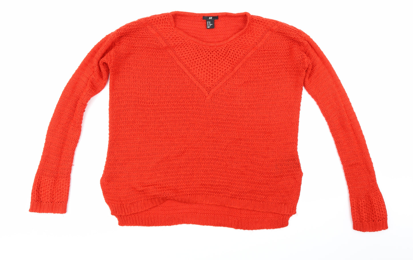 H&M Womens Red  Knit Pullover Jumper Size XS