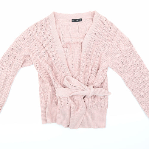 F&F Womens Pink  Knit Cardigan Jumper Size 14